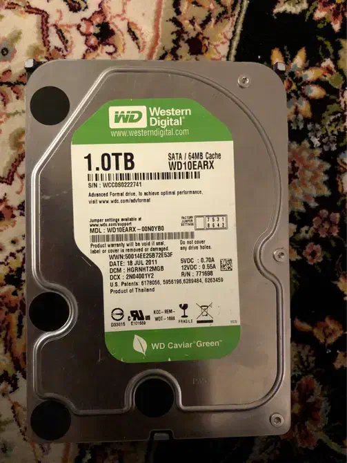 هارد وسترن 1ترا|قطعات و لوازم جانبی رایانه|قم, چهل درخت‎|دیوار