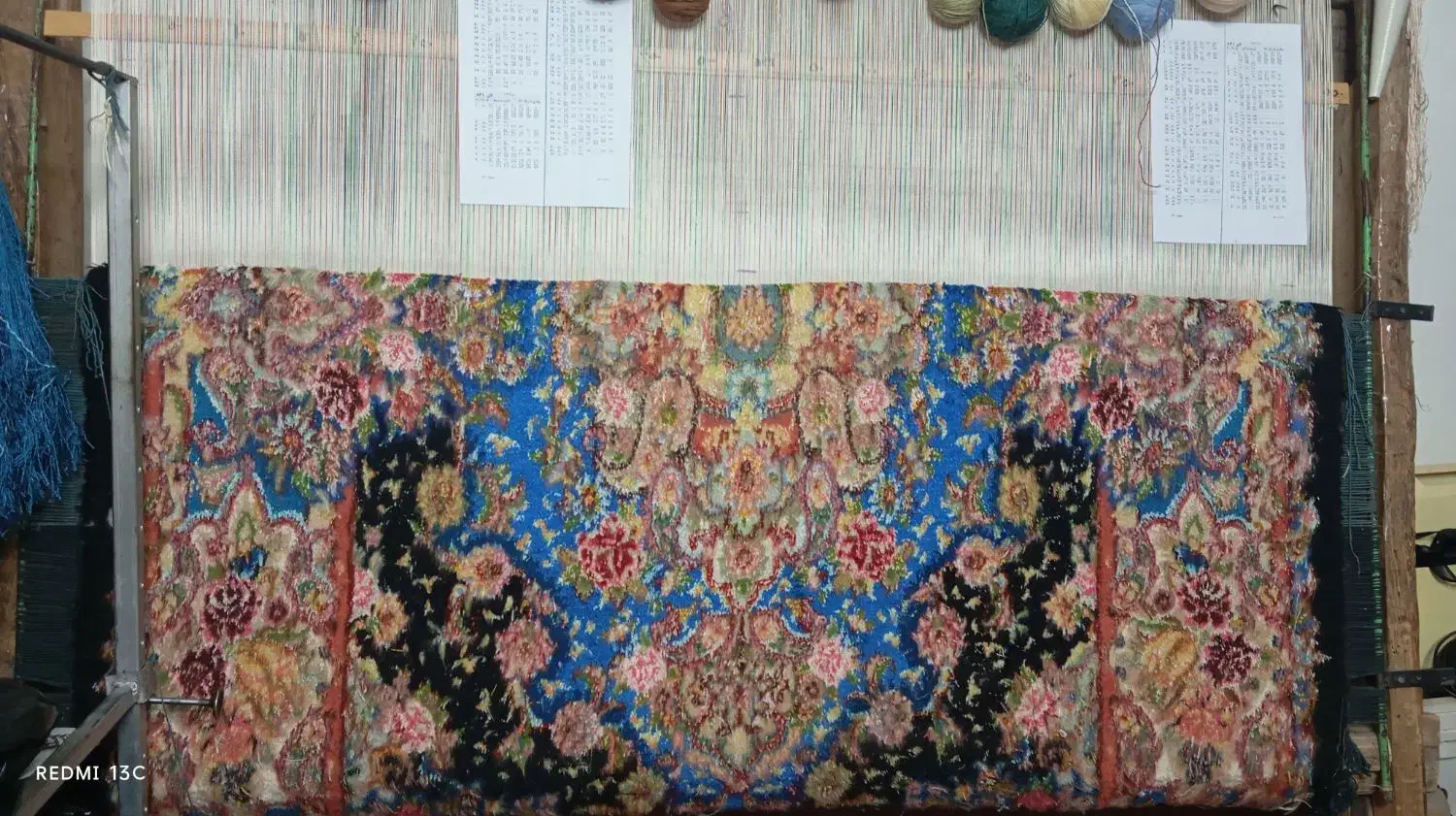 فرش نیمه کاره|فرش|تبریز, |دیوار