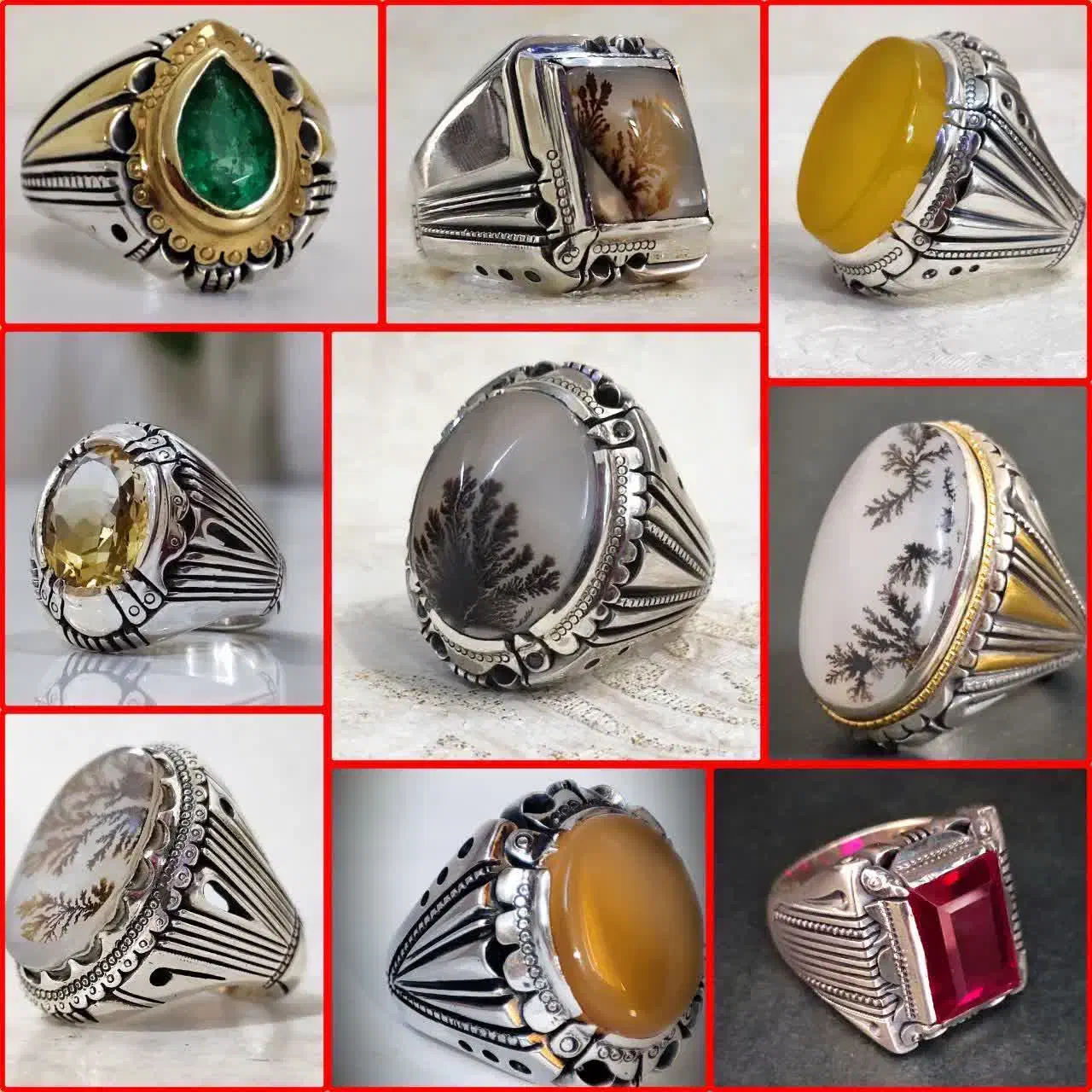 انواع انگشتر نقره مردانه و زنانه|جواهرات|زنجان, |دیوار