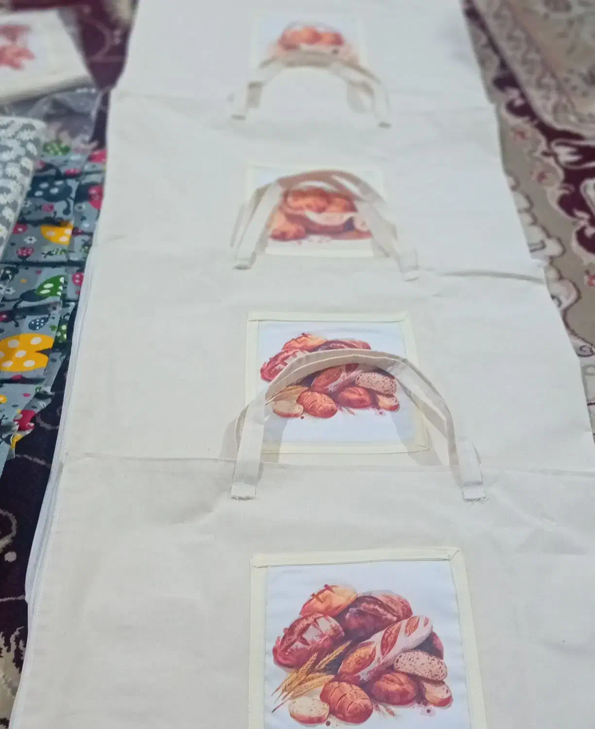 کیف نان دو لایه کتان نخ خالص|سفره، حوله، دستمال آشپزخانه|ساوه, |دیوار