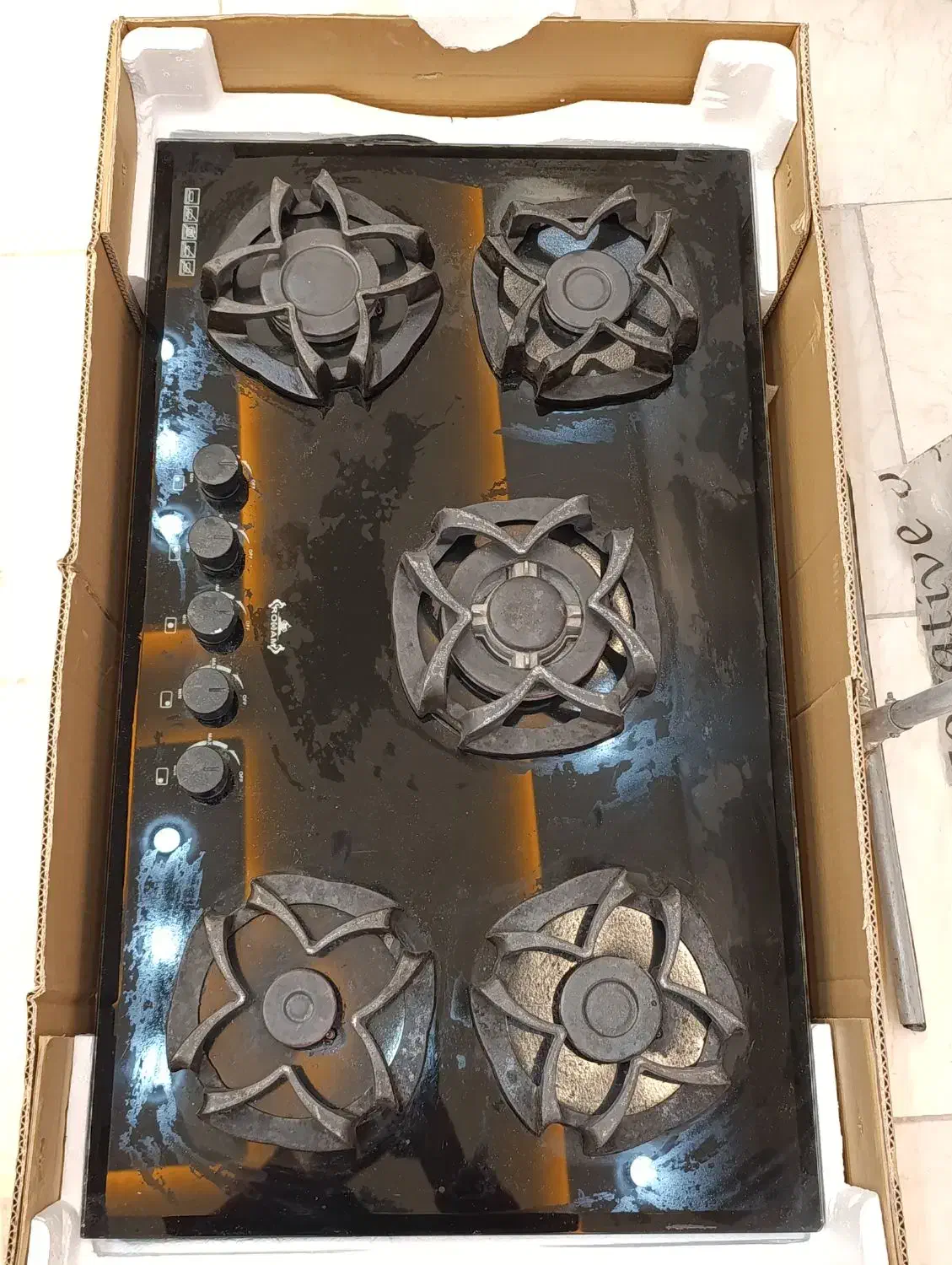 اجاق گاز پنج شعله شیشه ای درحدنوکاملاسالم|اجاق گاز و لوازم برقی پختوپز|فولادشهر, C8|دیوار