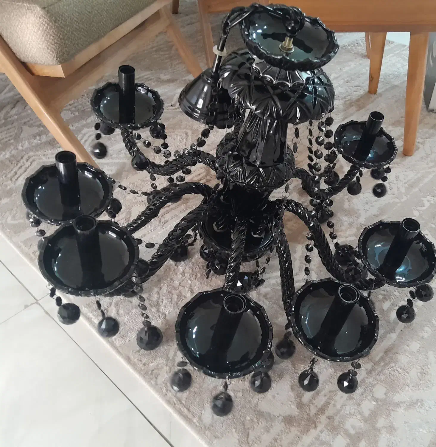 لوستر ۵ و ۸ شاخه مشکی|لوستر و چراغ آویز|تهران, مجیدیه|دیوار