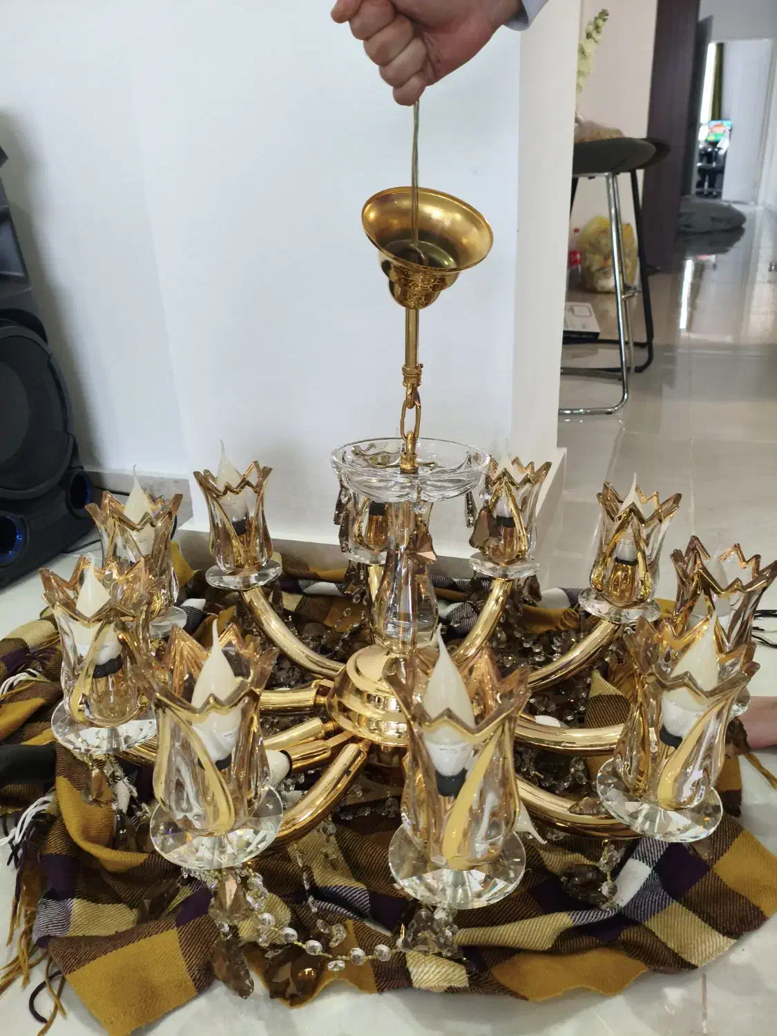 لوستر ده شعله خارجی|لوستر و چراغ آویز|نوشهر, |دیوار