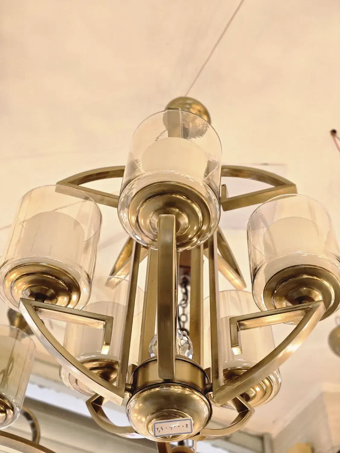 لوستر پنج شاخه با آبکاری زیتونی|لوستر و چراغ آویز|خوی, |دیوار