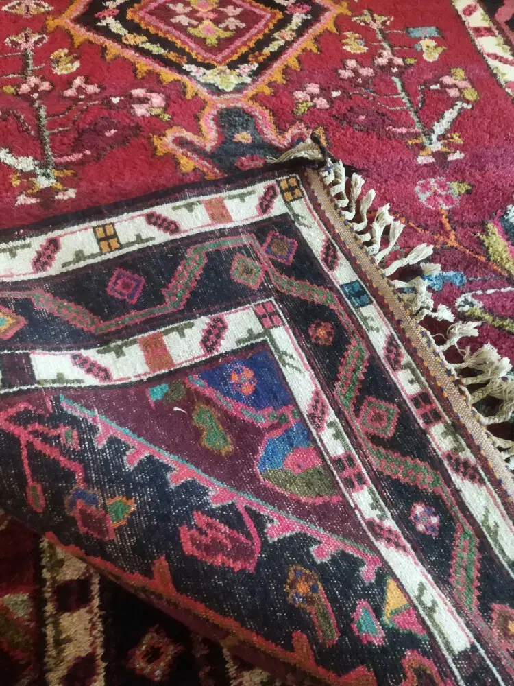 قالی دست بافت طرح ونقشه حسین اباد|فرش|ماهیدشت, |دیوار