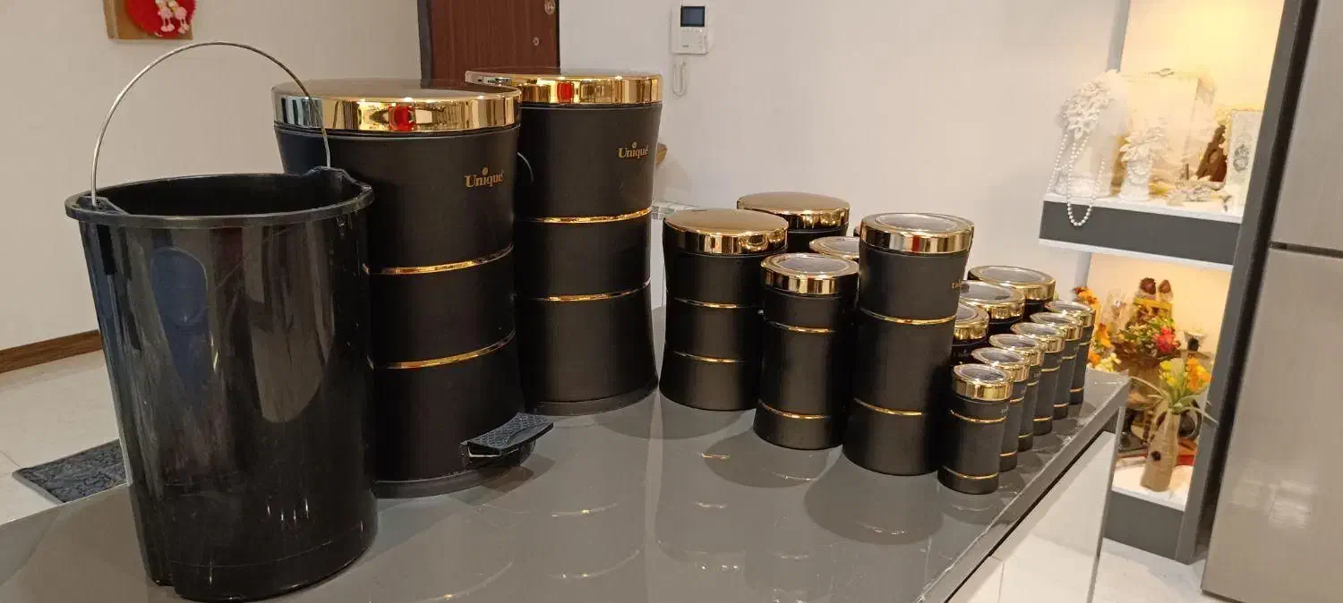 سرویس آشپزخانه مشکی مات unique|ظروف نگهدارنده، پلاستیکی، یکبارمصرف|گرمدره, |دیوار