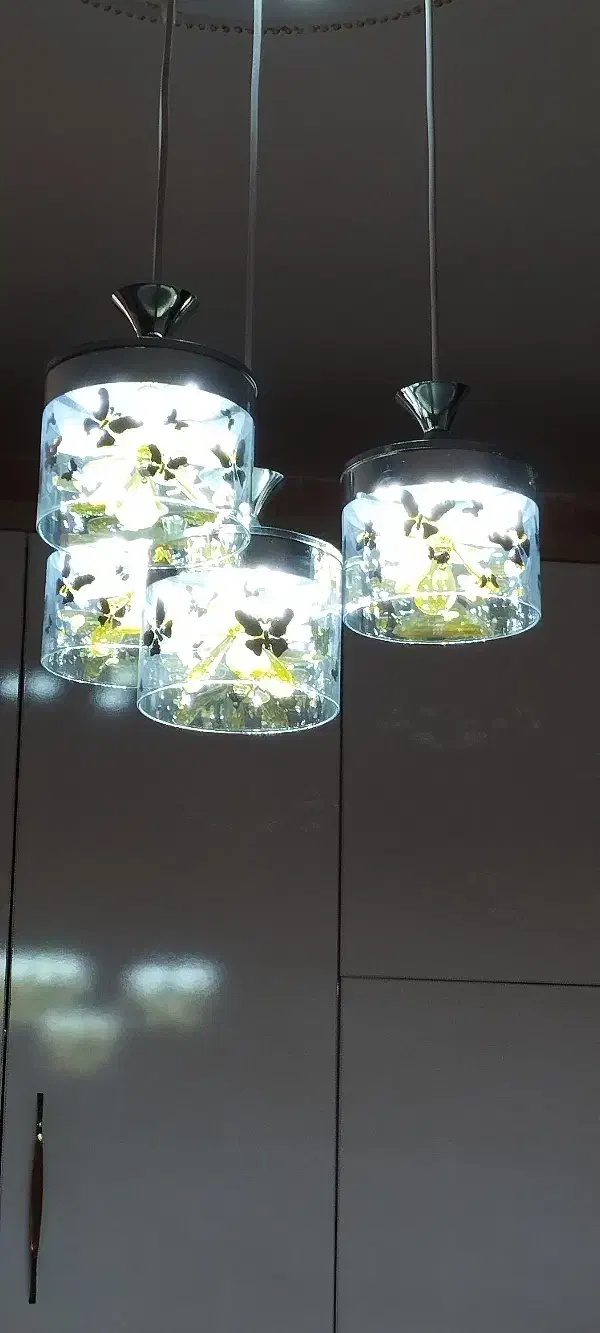 لوستر زیبا و کریستالی سه کنتاکی سه رنگ|لوستر و چراغ آویز|پیشوا, |دیوار