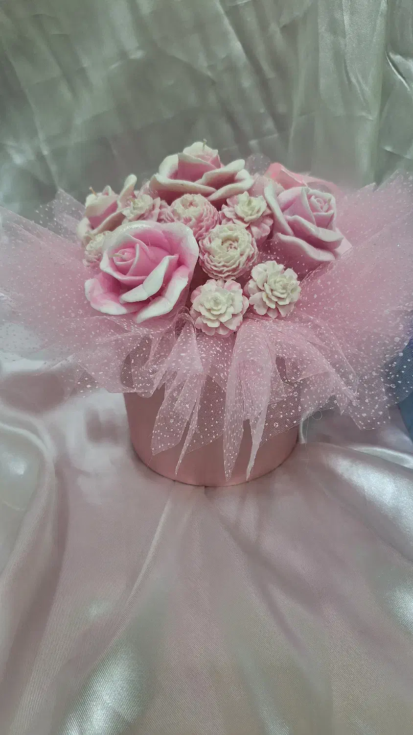 باکس گل شمع دستساز (هدیه شب یلدا)|گل مصنوعی|شیراز, شهرک مفتح|دیوار