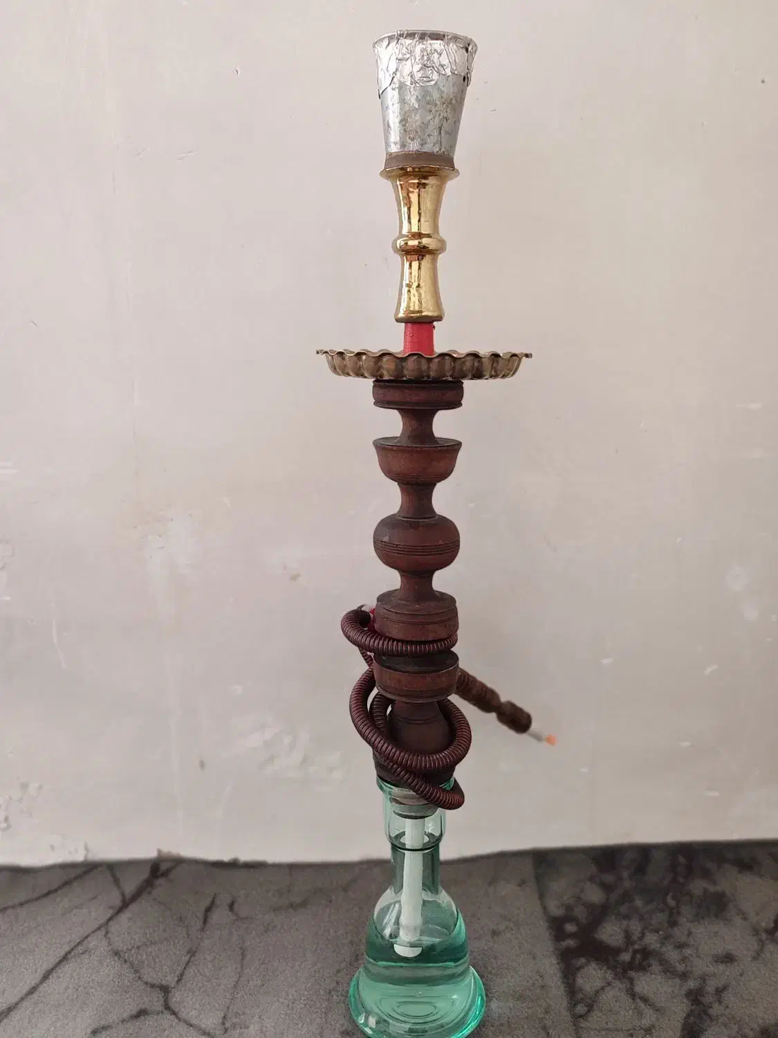 قلیان چوبی دوسیب قدیمی|کلکسیون و سرگرمی|میاندوآب, |دیوار