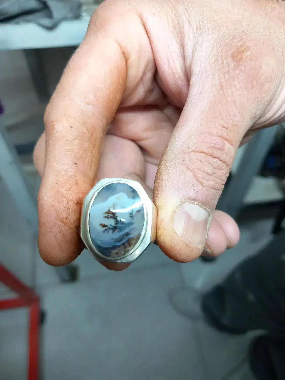 انگشتر شجر طبیعی بدون تراش|جواهرات|بروجرد, |دیوار