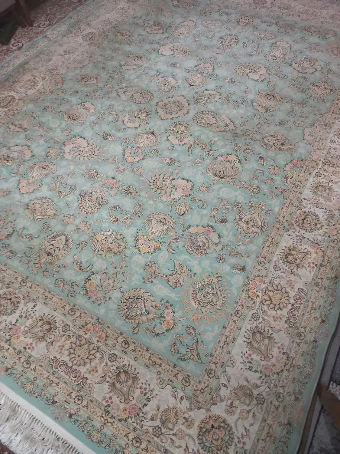 جفت فرش ۹ متری ۱۵۰۰ شانه مشهد اصل طرح افشان|فرش|مشهد, شهرک لشکر (شهرک غرب)|دیوار