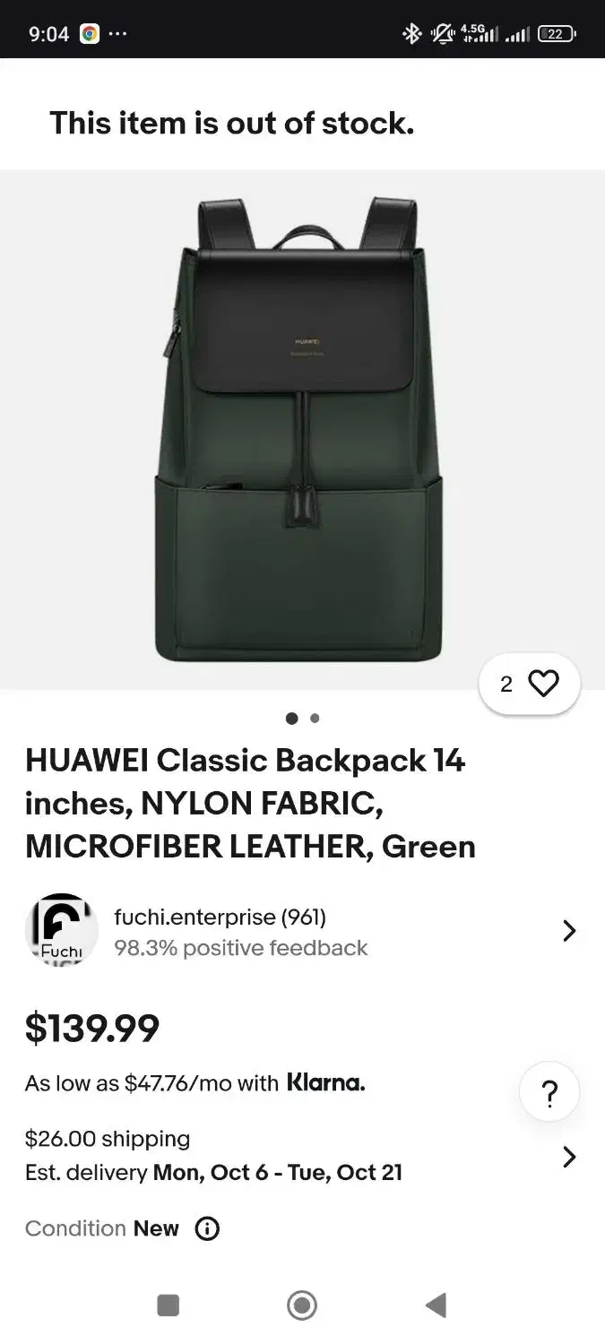 کیف لپ تاپ اورجینال Huawei classic backpack|کیف، کفش، کمربند|نسیم‌شهر, |دیوار