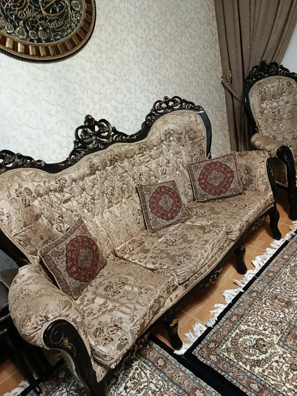 مبل سلطنتی 9نفره|مبلمان خانگی و میز عسلی|کرمانشاه, |دیوار