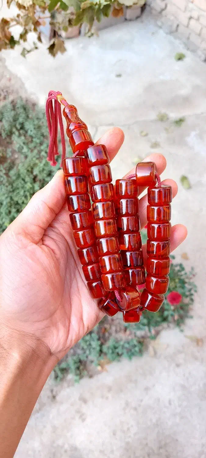 تسبیح کهربا ۳۳ تایی|کلکسیون اشیاء عتیقه|نقده, |دیوار