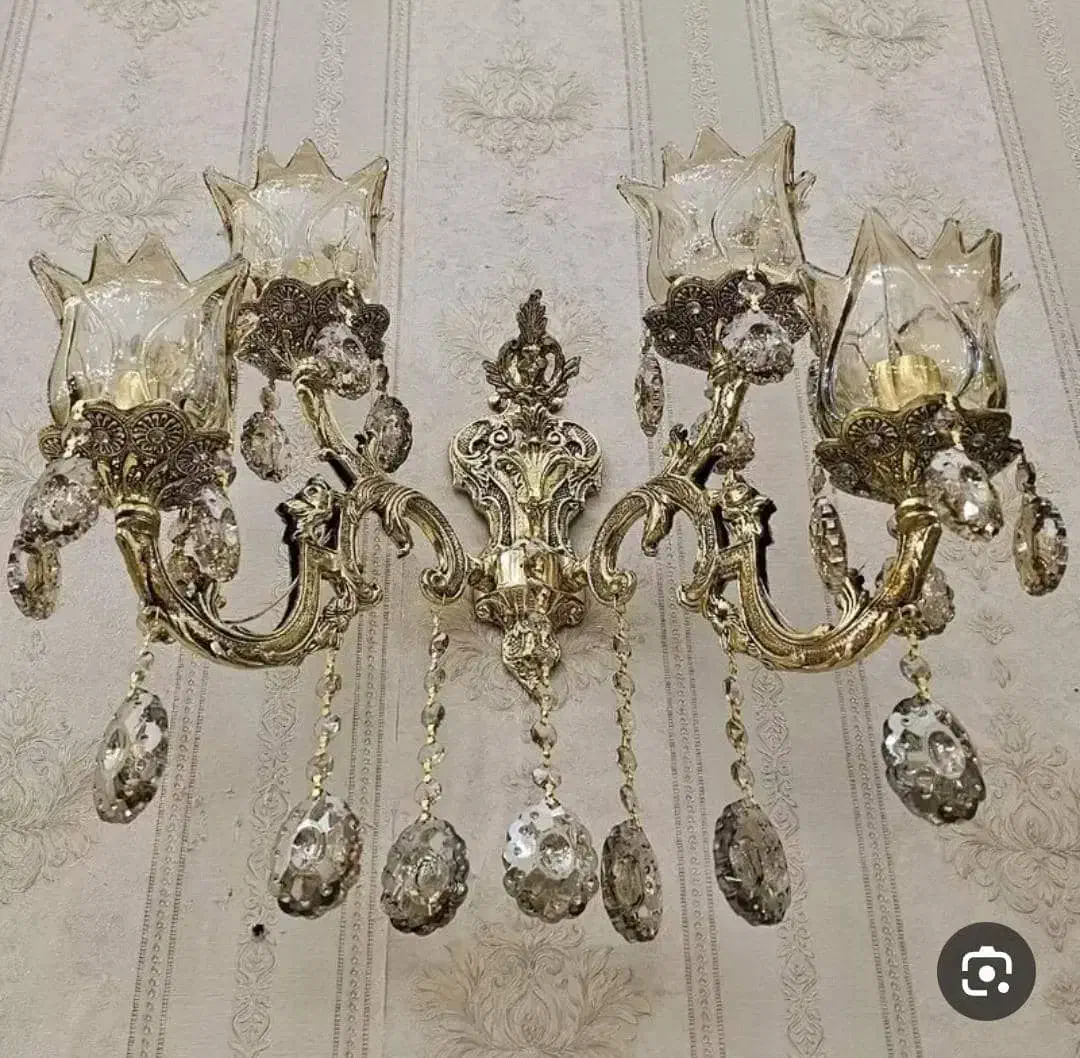 دیوارکوب برنزی و لوستر برنزی|لوستر و چراغ آویز|پاکدشت, خاتون آباد|دیوار