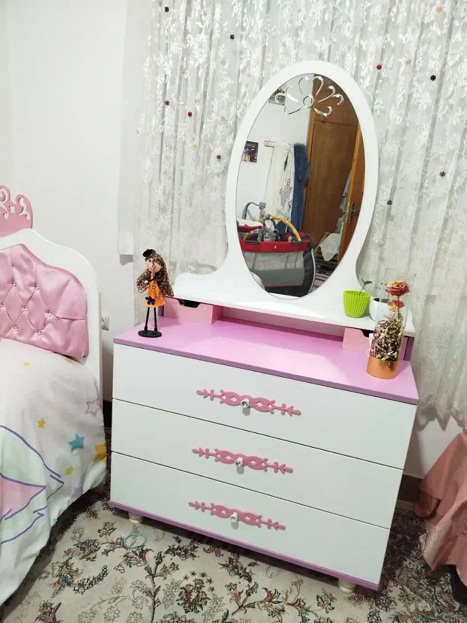 سرویس خواب دخترانه آپادانا|تخت و سرویس خواب|بهشهر, |دیوار