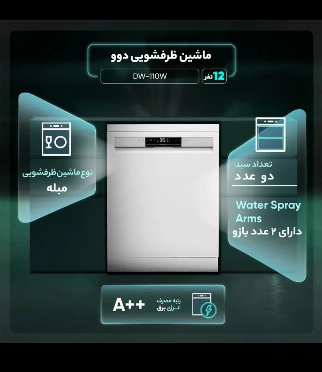 ظرفشویی دوو|ماشین ظرفشویی|شیراز, گویم|دیوار