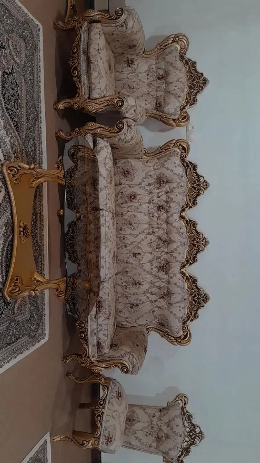 مبل سلطنتی 9نفره|مبلمان خانگی و میز عسلی|دورود, |دیوار