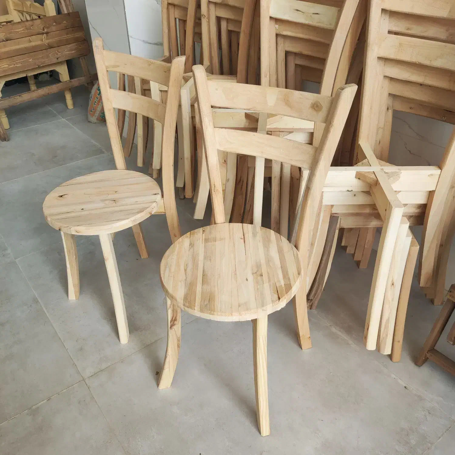 صندلی چوبی کف چوب|صندلی و نیمکت|قزوین, |دیوار