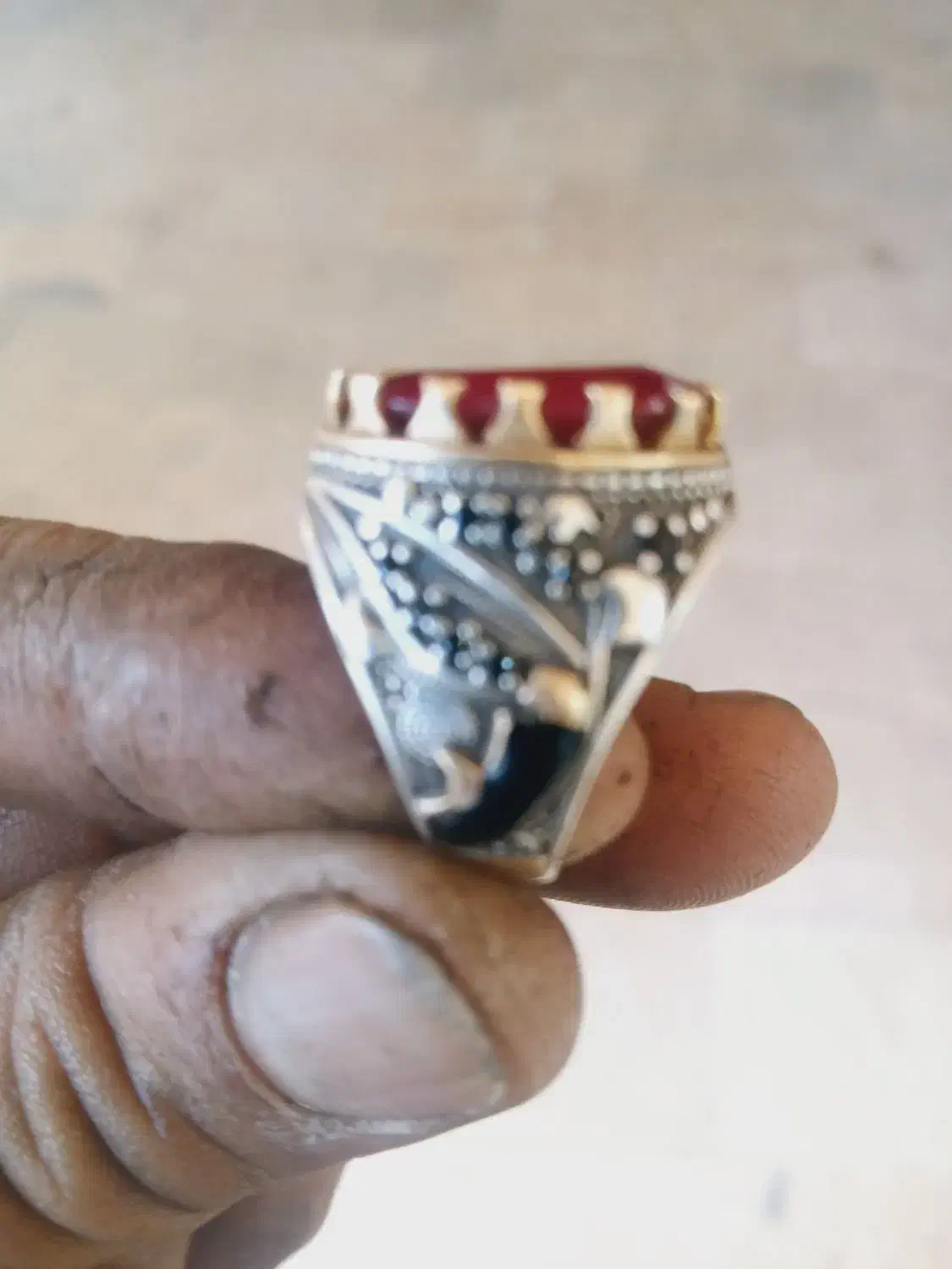 فروش فوری انگشتر نقره بانگی یاقوت|زیورآلات و اکسسوری|کرمان, |دیوار