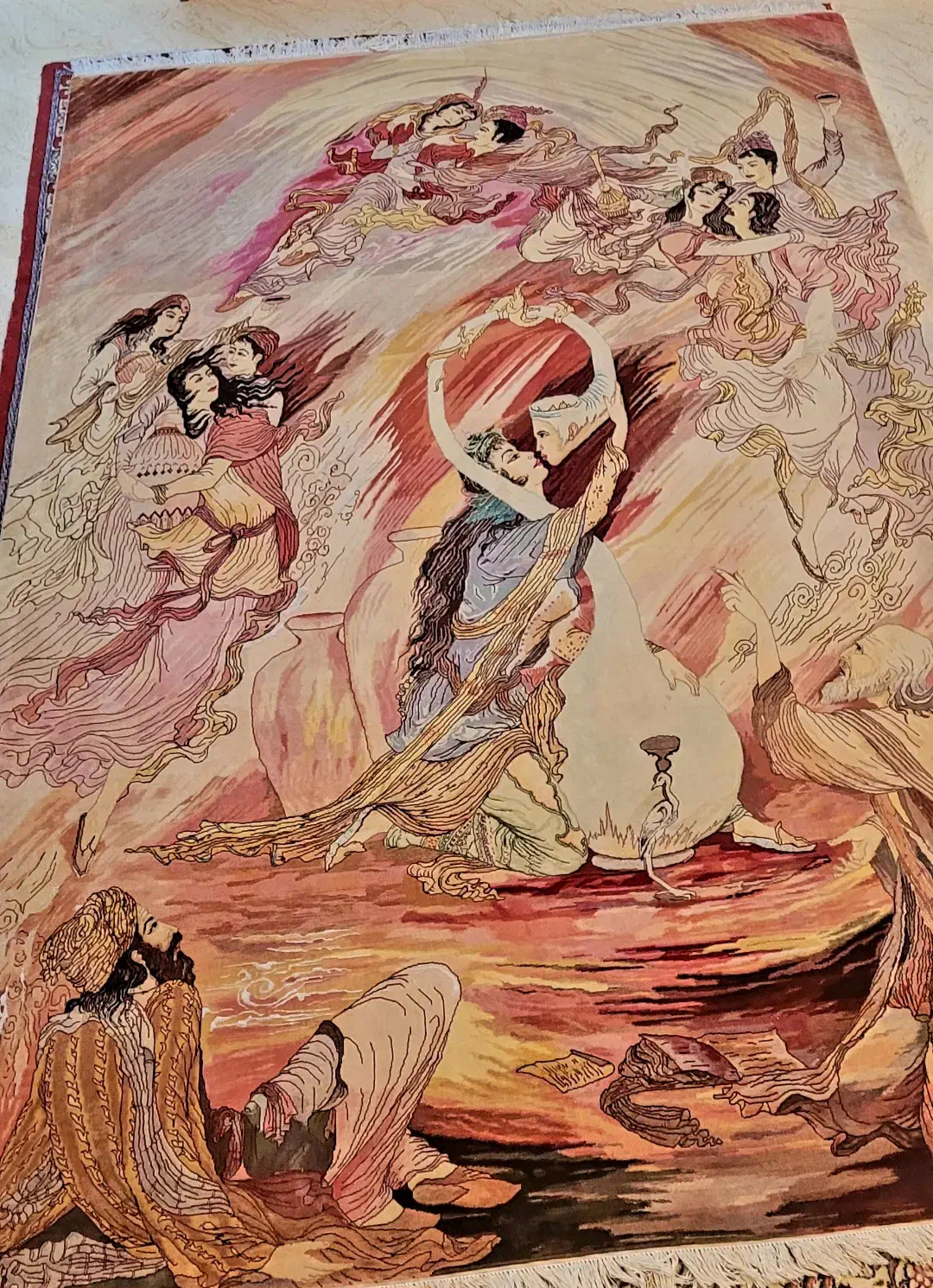 تابلو فرش دستبافت ۵ متری شاهکار بزم خیام ۵۵ رج|تابلو فرش|تهران, پونک|دیوار