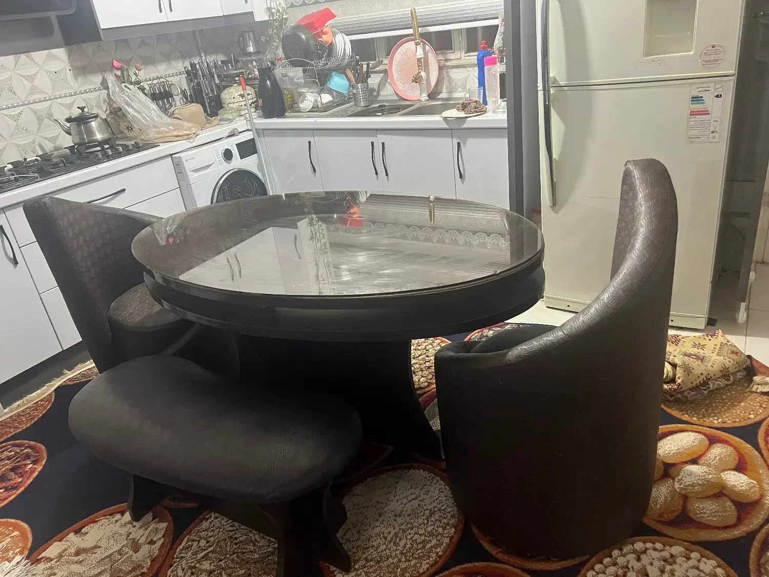 میزناهار خوری۶نفره با صندلی چرم ومیز ام دی اف|میز و صندلی غذاخوری|کلاله, |دیوار