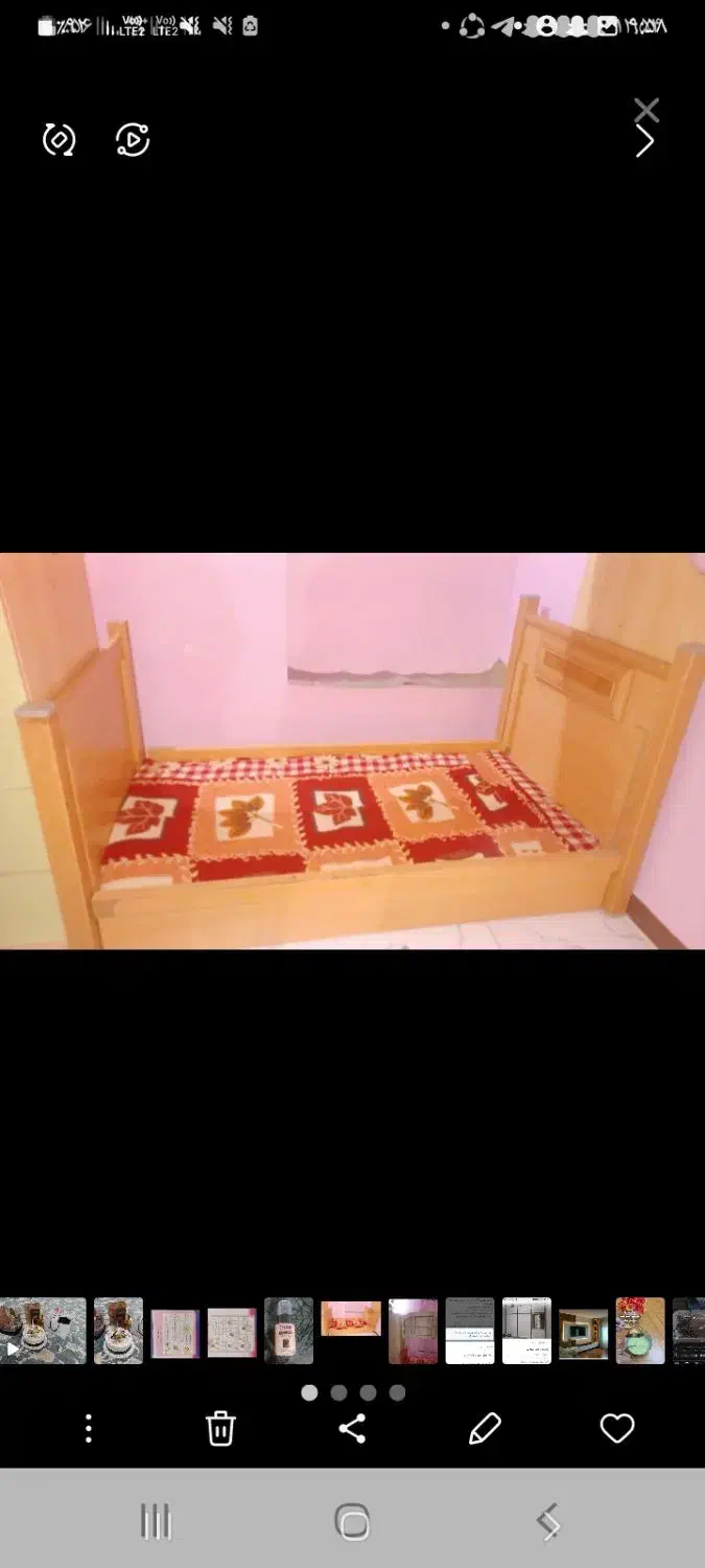 تخت خواب قرمز مشکی با کمدو گلیم ۵۵۰۰|تخت و سرویس خواب|نورآباد, |دیوار