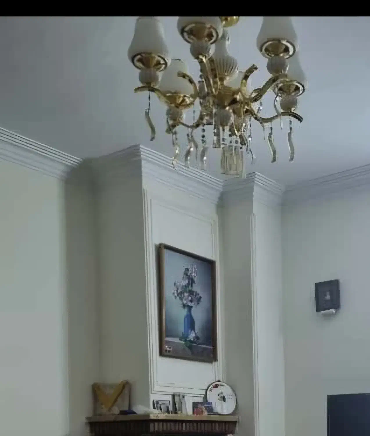 لوستر با کریستال های شامپاینی|لوستر و چراغ آویز|بندر کنگان, |دیوار