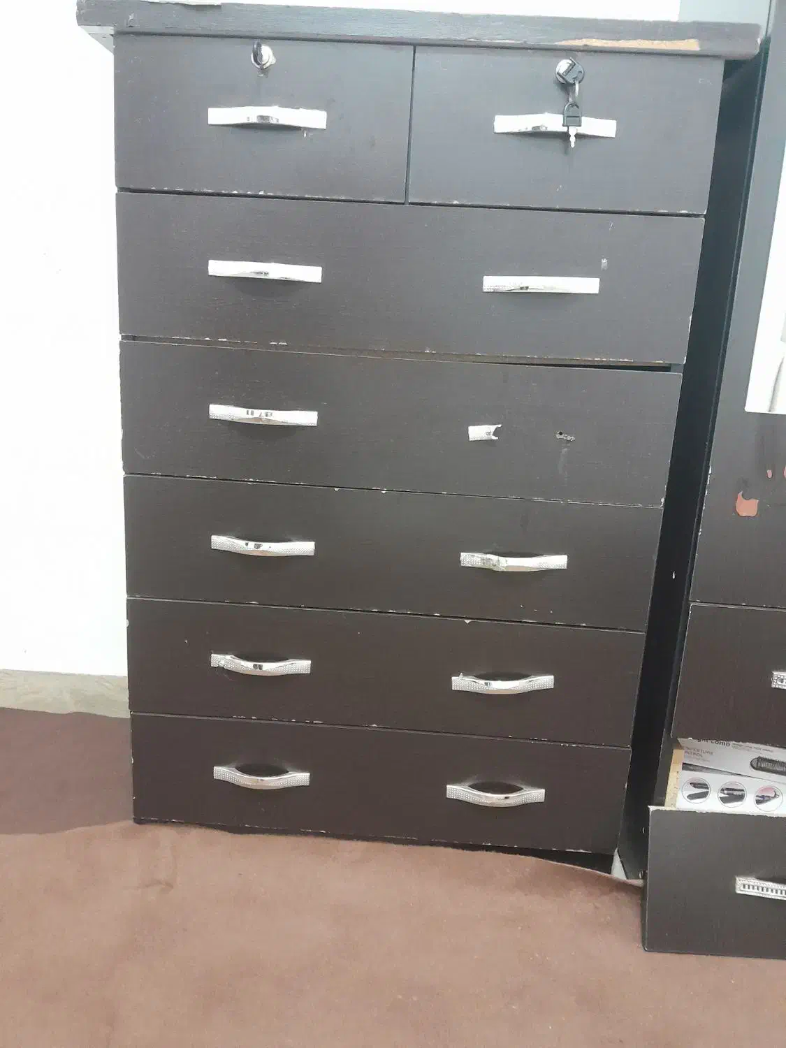 کمد و دراور قهوه ای|جاکفشی، کمد، دراور|نظرآباد, قوچ حصار|دیوار