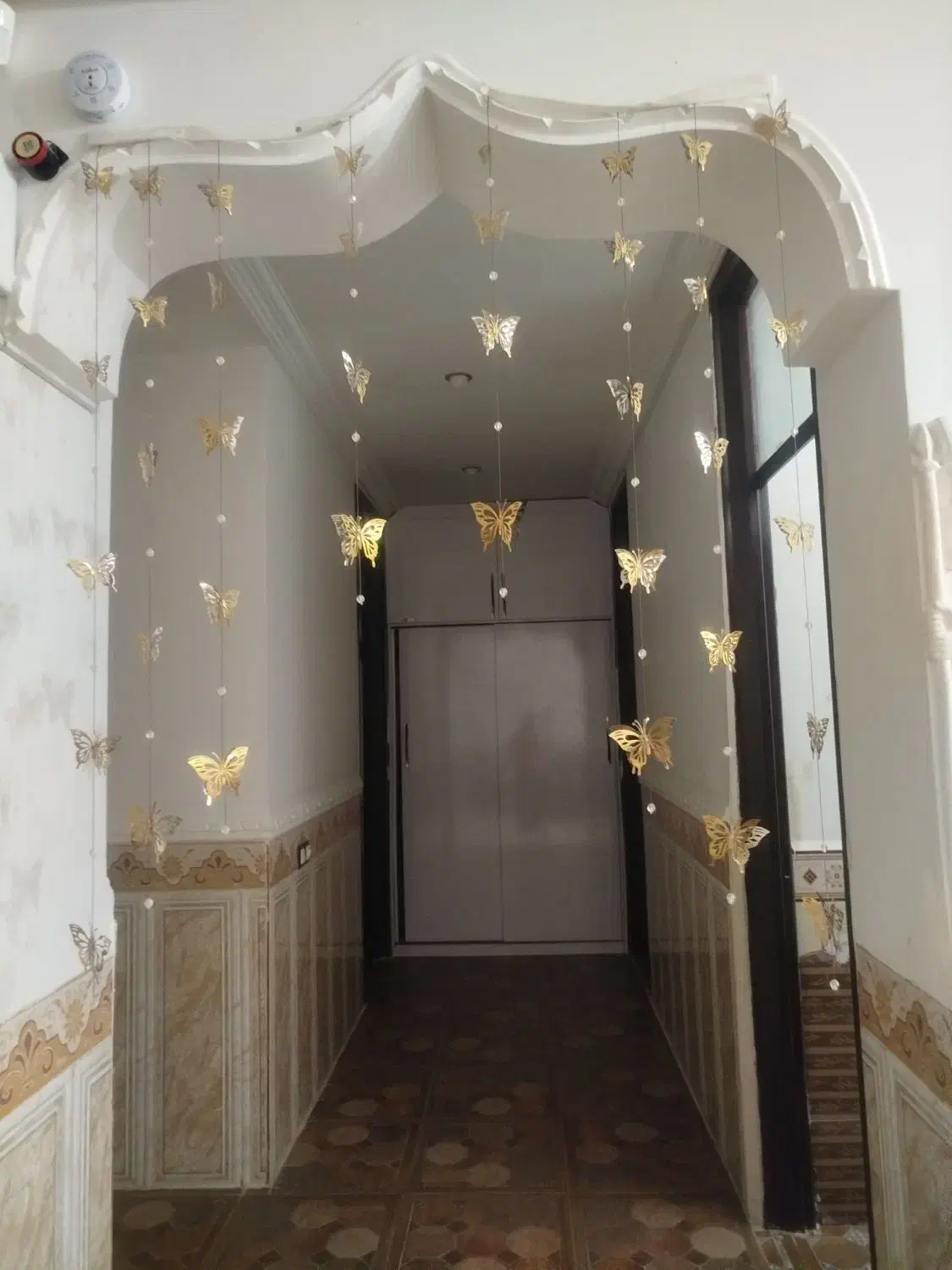 پرده فانتزی طرح پروانه|پرده، رانر، رومیزی|جیرفت, |دیوار