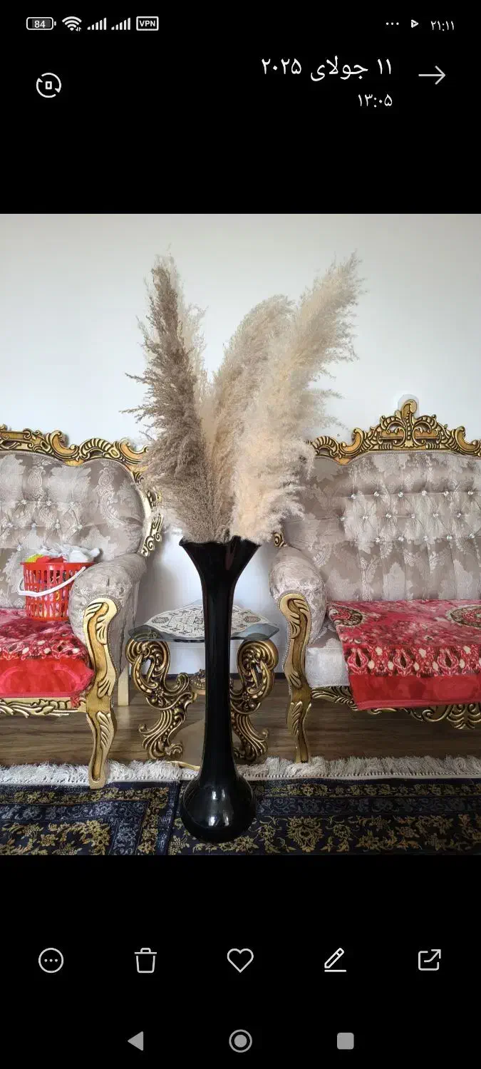 گلدان بلند شیشه ای|صنایع دستی و سایر لوازم تزئینی|شیراز, ریاستی|دیوار