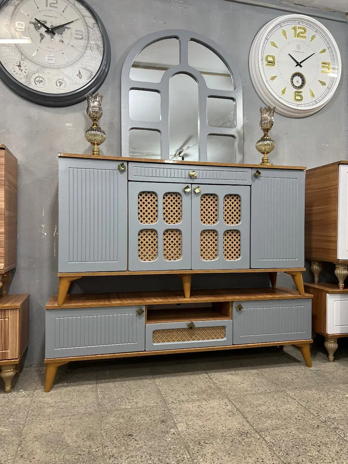 ست آینه کنسول حصیری ۴درب|بوفه، ویترین، کنسول|تهران, شهید رجایی|دیوار