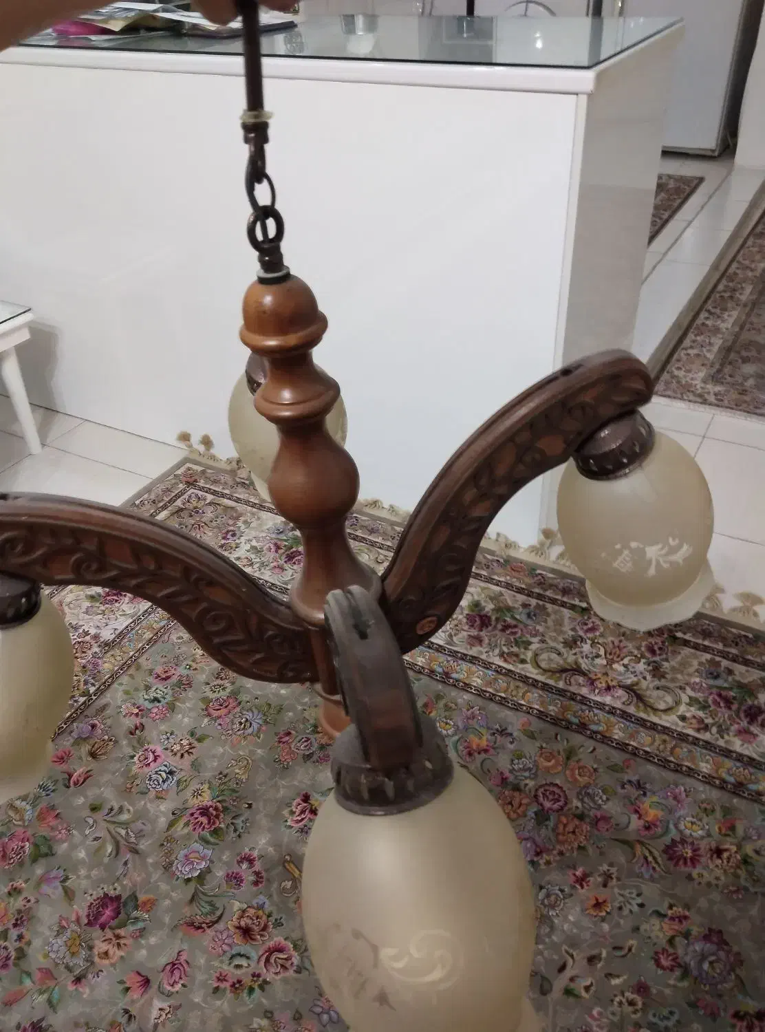 لوستر چوبی چهارتایی|لوستر و چراغ آویز|صفادشت, |دیوار