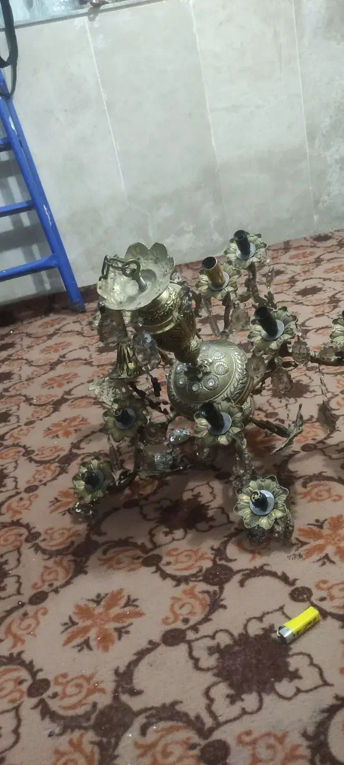 ی جفت لوستر برنز|لوستر و چراغ آویز|مراغه, |دیوار