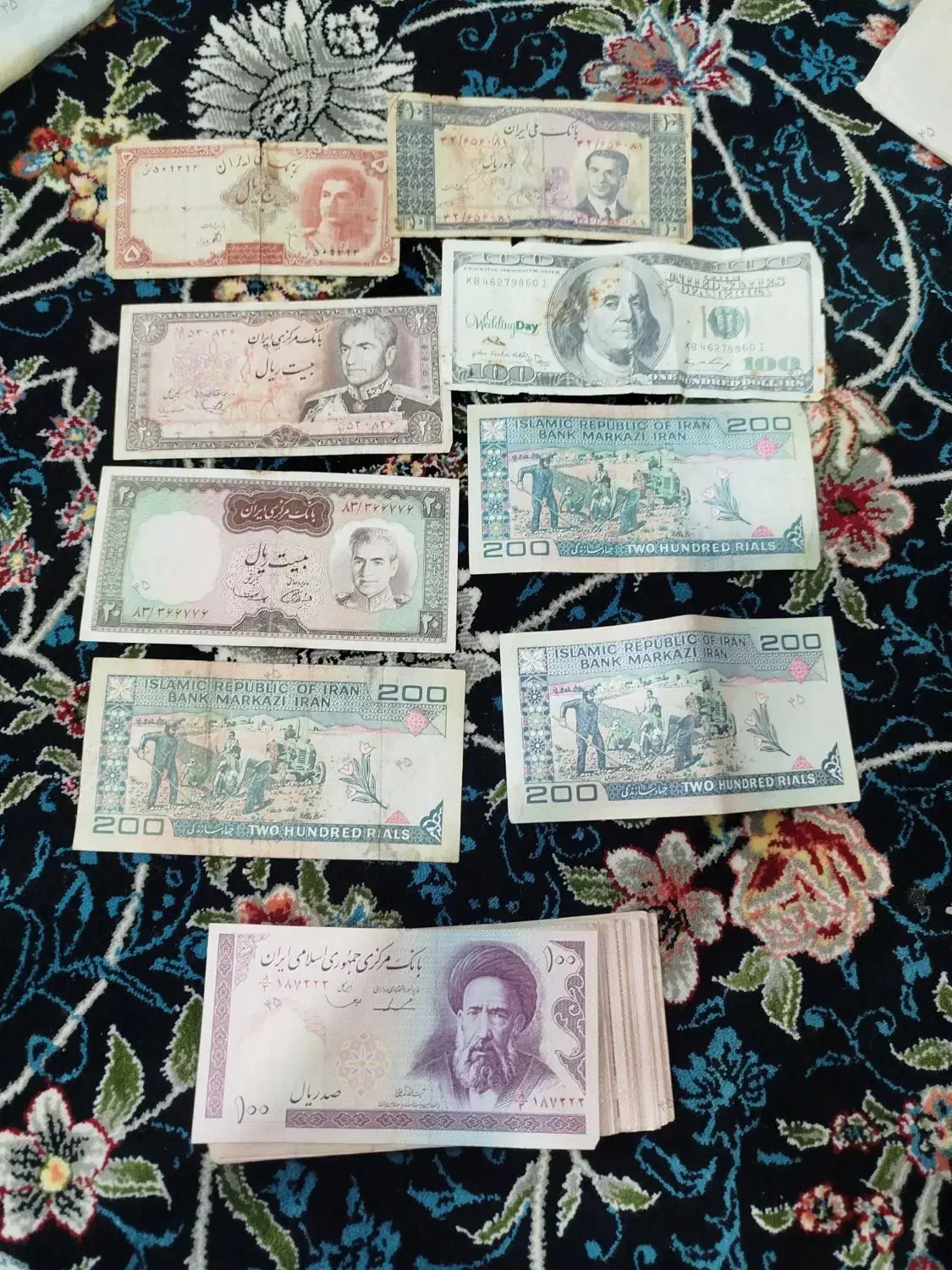 تعدادی پول قدیمی|کلکسیون سکه، تمبر، اسکناس|خلخال, |دیوار