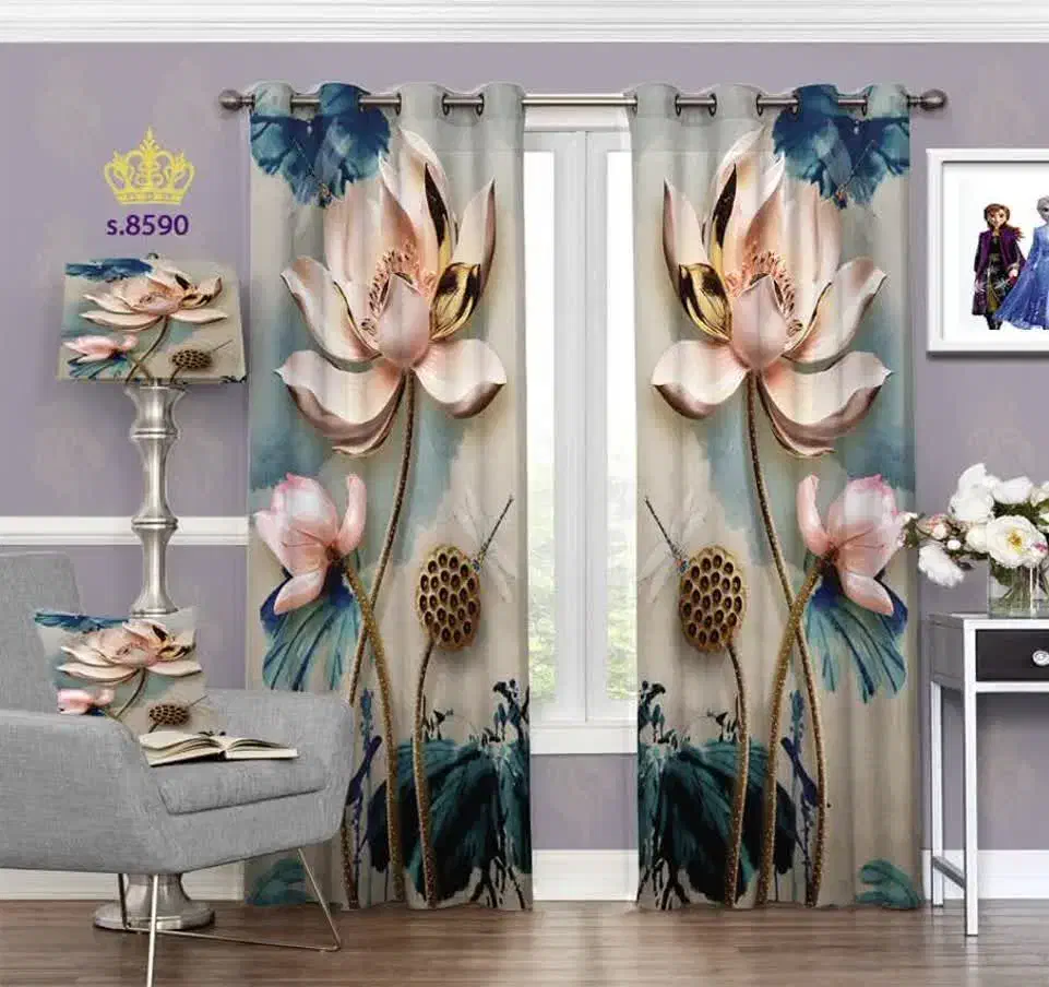 پرده کالیفرنیا طرح گل|پرده، رانر، رومیزی|بوشهر, |دیوار