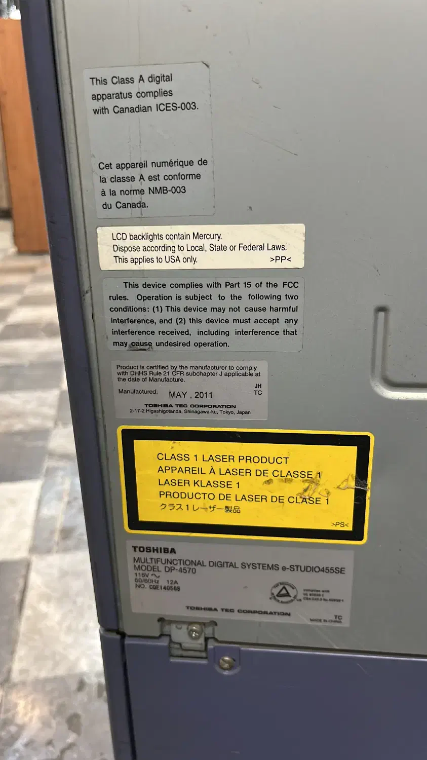 دستگاه توشیبا ۴۵۵ac|پرینتر، اسکنر، کپی، فکس|تهران, گرگان|دیوار