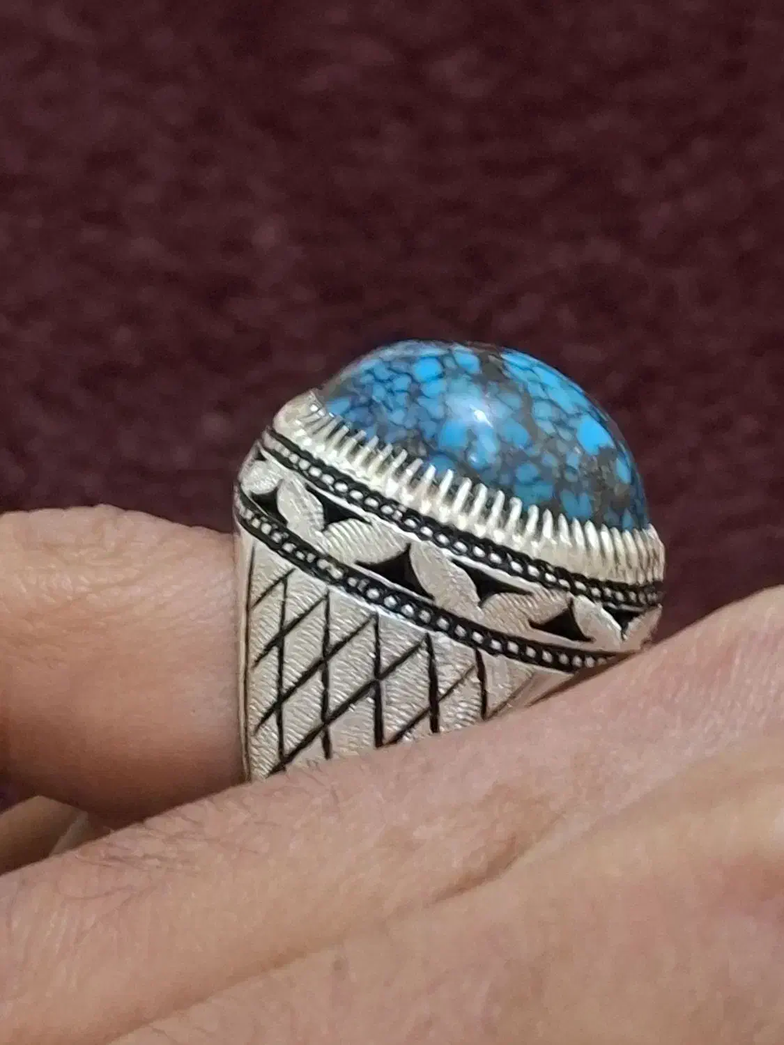 فیروزه نیشابوری طبیعی رنگ محک دوپوست سنگ چاه|جواهرات|سوسنگرد, |دیوار