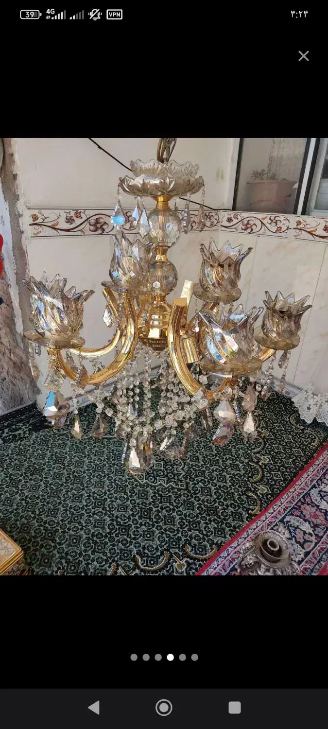 لوستر 9شاخه و11شعله لوستر اتاق خواب|لوستر و چراغ آویز|مشگین شهر, |دیوار