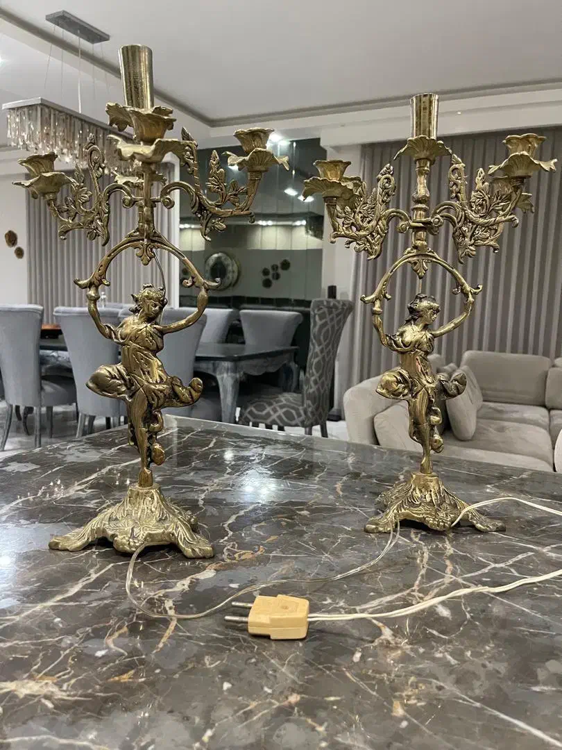 2عدد شمعدان برنجی|صنایع دستی و سایر لوازم تزئینی|آمل, |دیوار