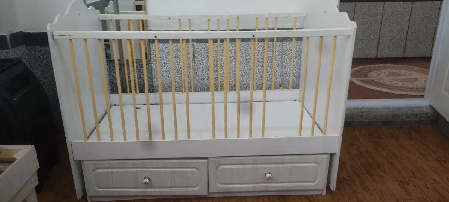 تخت کودک محرک لای لای کشودار|تخت و سرویس خواب|سردشت, |دیوار