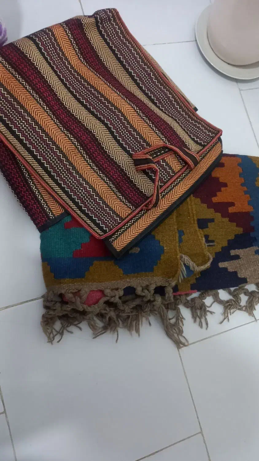 گلیم پشمی دست باف|گلیم، جاجیم، گبه|قزوین, |دیوار