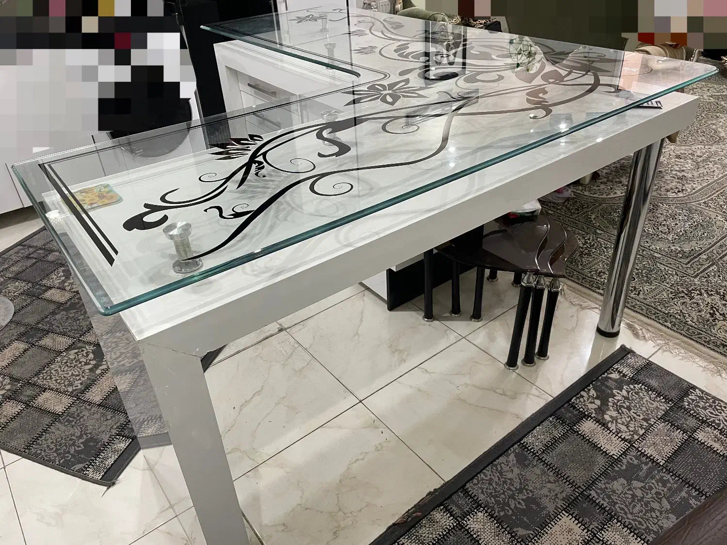 میز جزیره ای mdf با شیشه اپن آشپزخانه|میز و صندلی غذاخوری|لنجان, |دیوار