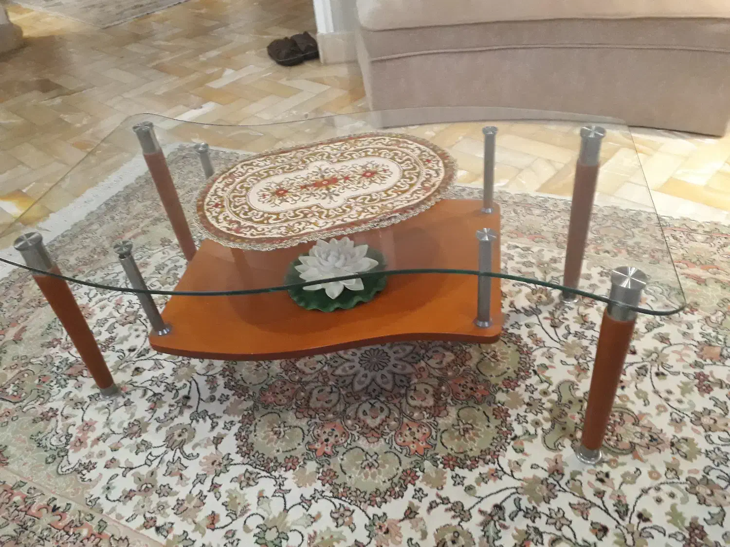 میز عسلی 3 تیکه با میز جلو مبلی / پایه چوبی|مبلمان خانگی و میز عسلی|رشت, امین الضرب|دیوار