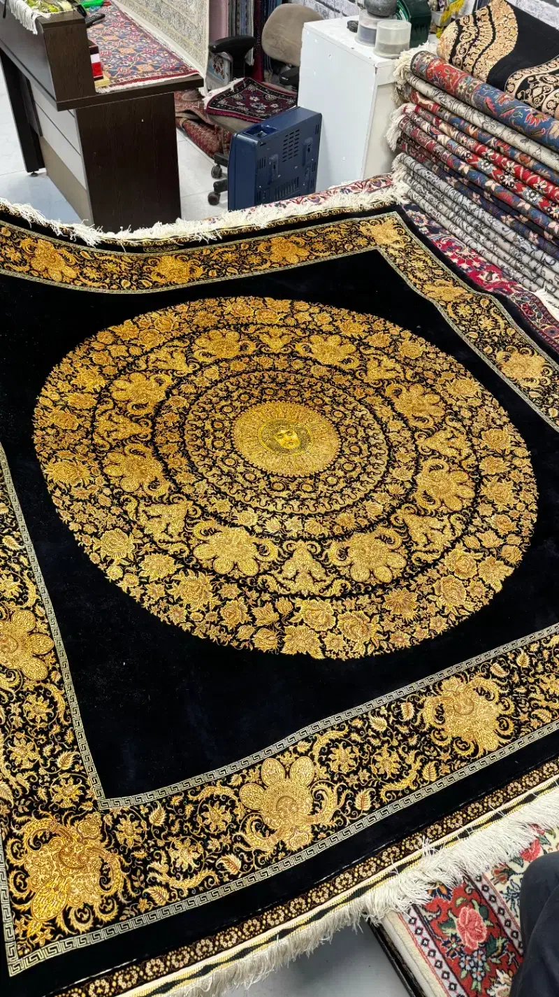 فرش تمام ابریشم ورساچ|فرش|ورامین, ورامین|دیوار