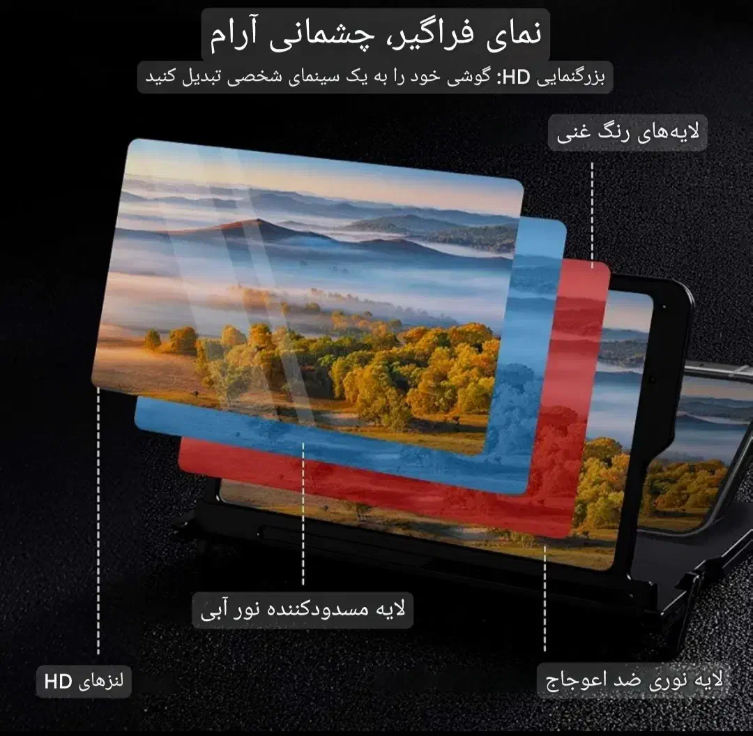 بزرگنمای HD موبایل ۱۲ اینچ با لنز ضد نور آبی|لوازم جانبی موبایل و تبلت|کرج, باغ سیب|دیوار