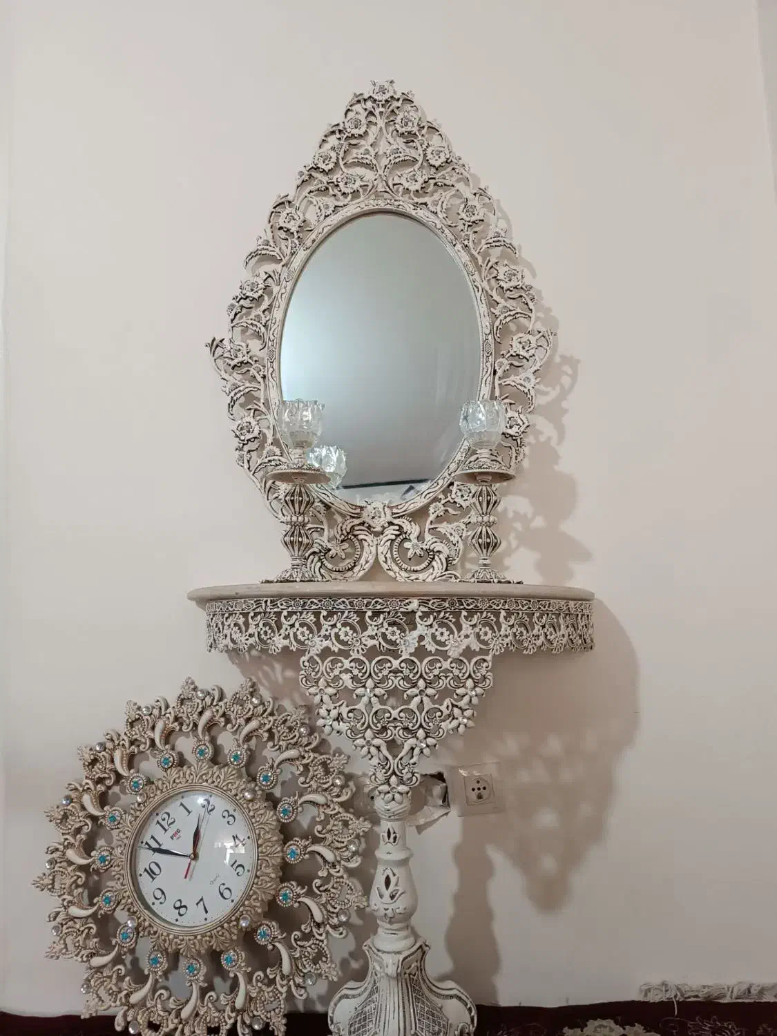 آیینه و شمعدان|صنایع دستی و سایر لوازم تزئینی|همدان, |دیوار