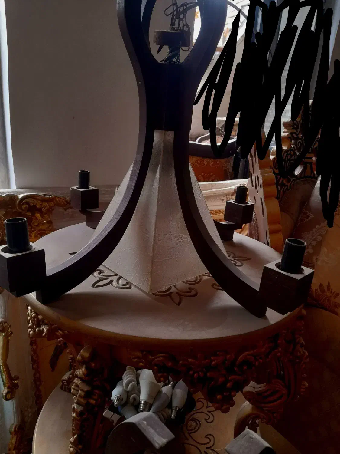 فروش لوستر چوبی|لوستر و چراغ آویز|تاکستان, |دیوار