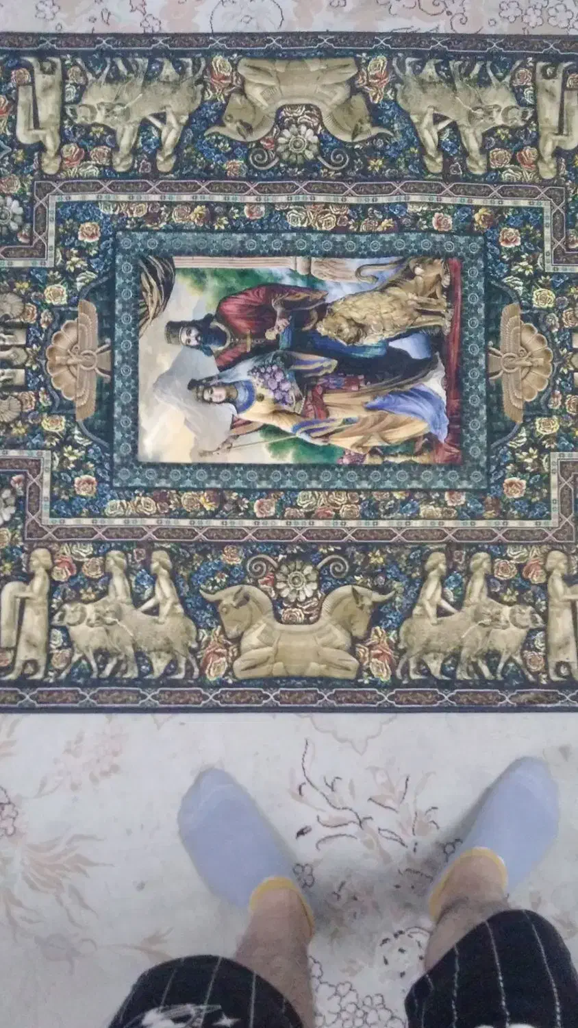 قالیچه نو پلمپ کوروش کبیر و ماندانا همسرش خاص|فرش|رشت, جانبازان|دیوار