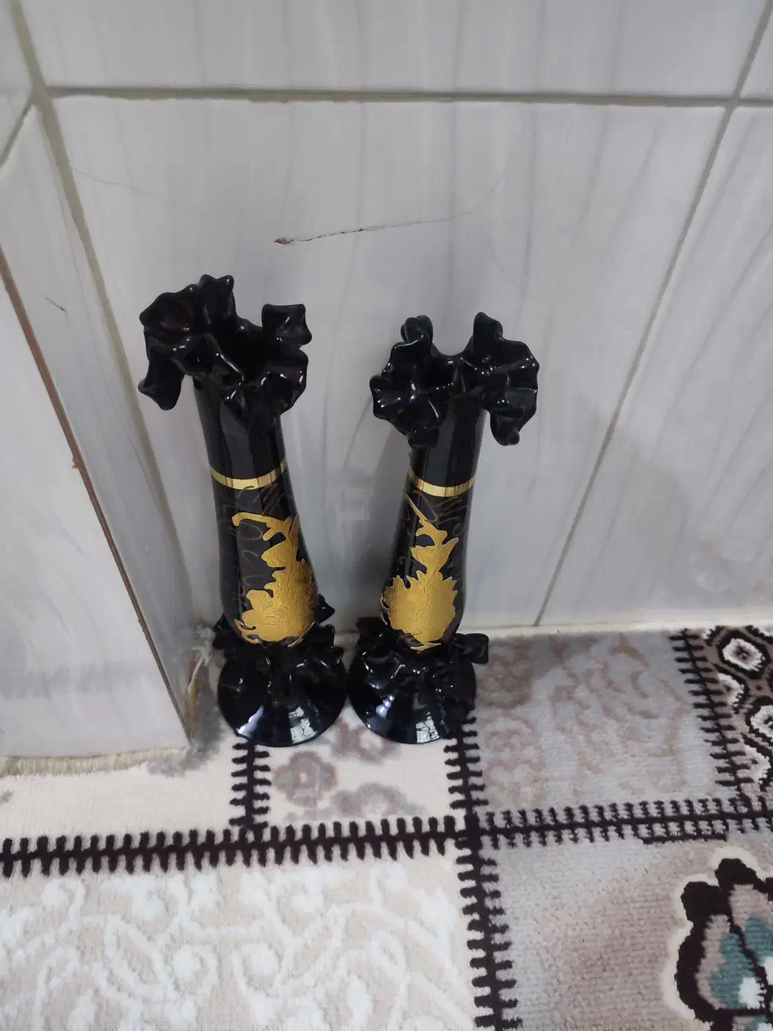 آینه شمعدان سلطنتی طلایی|صنایع دستی و سایر لوازم تزئینی|خلخال, |دیوار